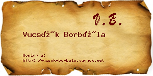 Vucsák Borbála névjegykártya